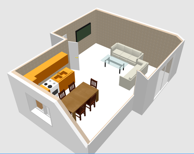 Wohnzimmer 3D-Ansicht